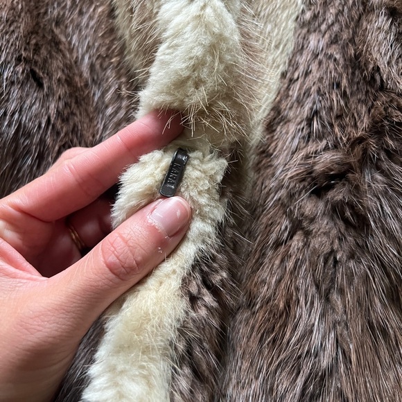Vintage Jay Lennad Furs Two Toned Genuine Fur Coat Jacket Satin Lining Women S/M - Picture 8 of 14